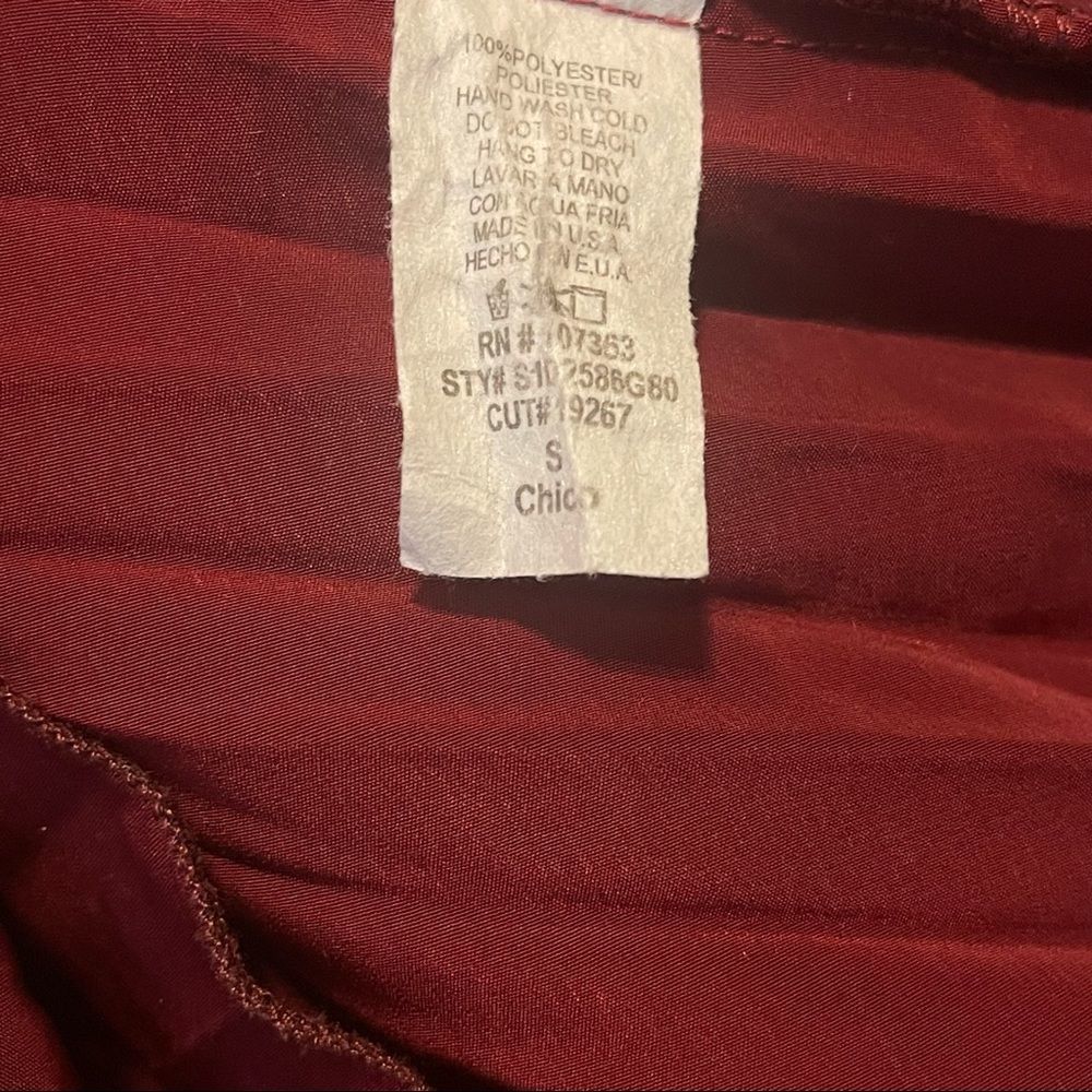 Beautiful Dark Red Pleated Cocktail Dress - Picture 9 of 9